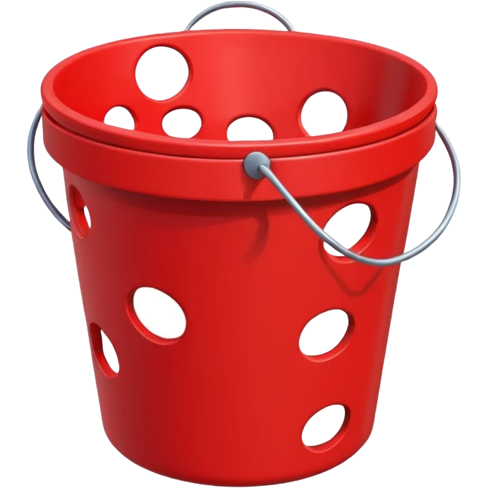 red bucket with holes emoji