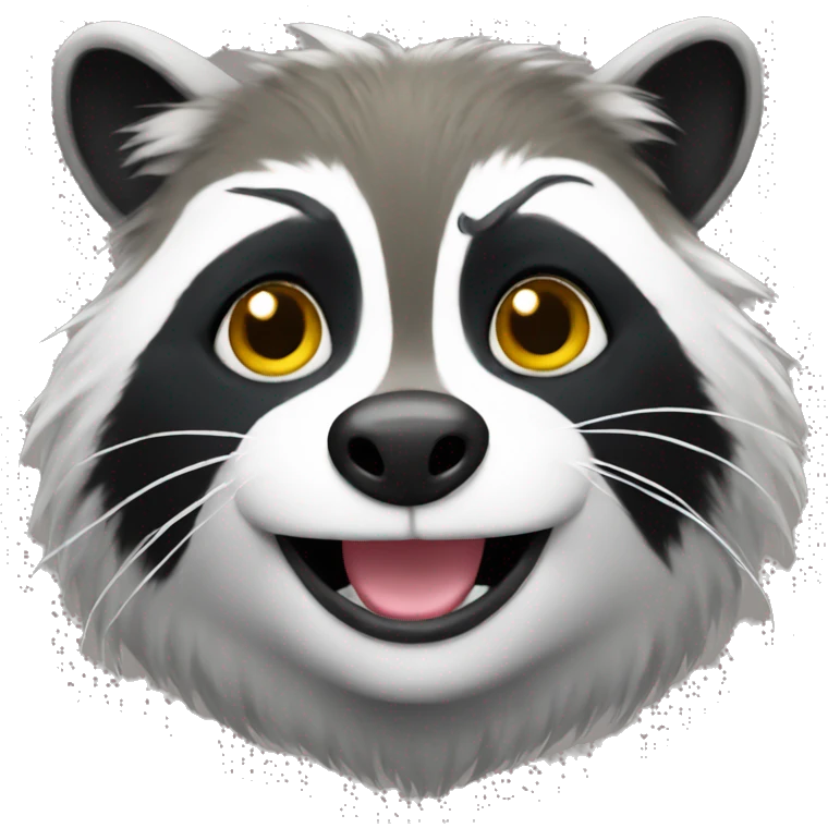 Racoon with a wig emoji