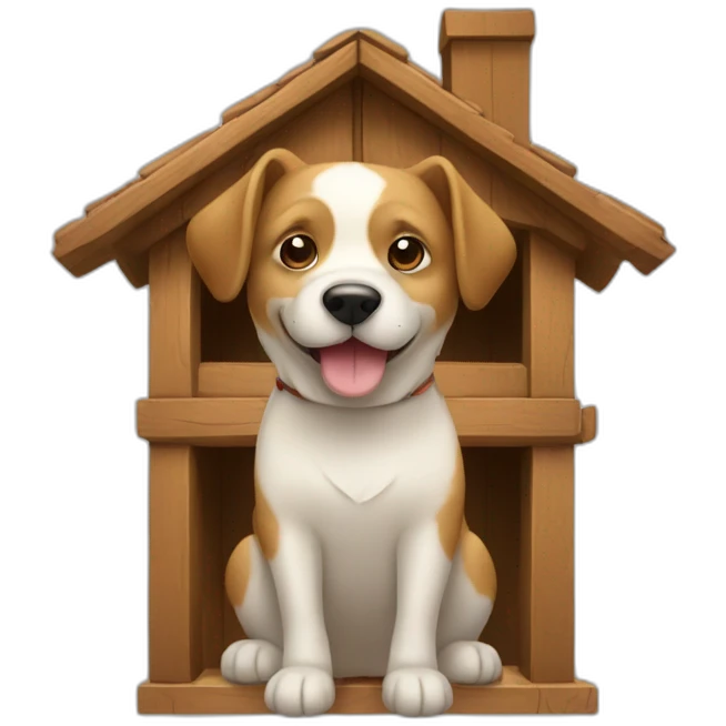 A dog in a cabin emoji