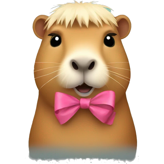 capybara with a cute bow  emoji