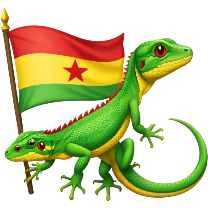 Kürdish flag and lizard emoji