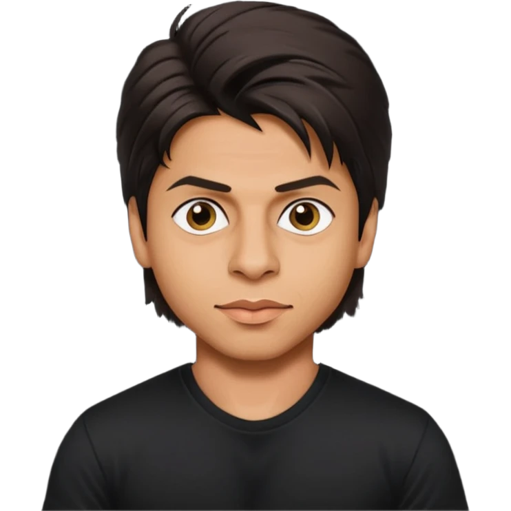 ipretty bratz emoji of shah rukh khan wearing a black tee,  emoji