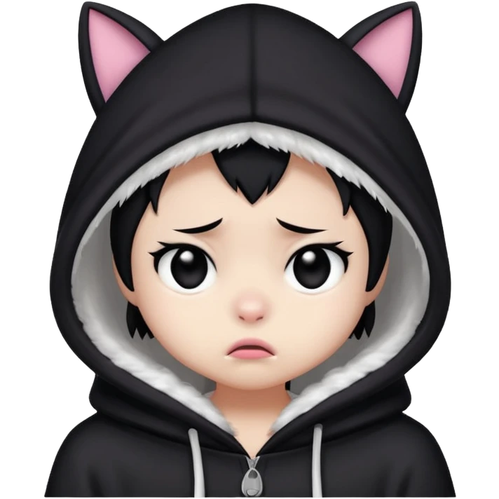 Kuromi with an upset face  emoji