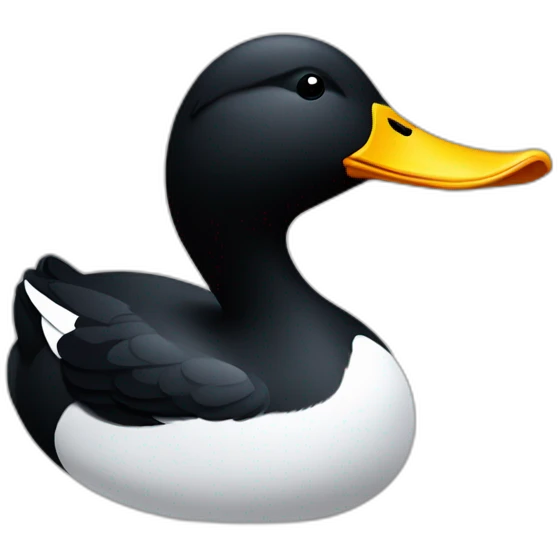 Black Duck, White line around neck, Daffy Duck emoji