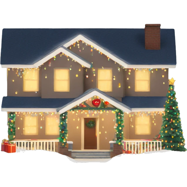 House with Christmas lights  emoji