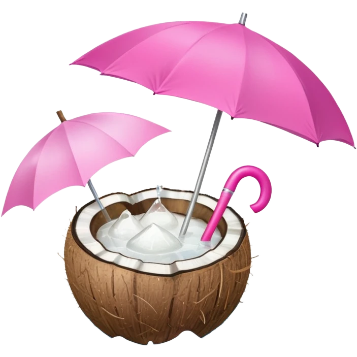 coconut drink with pink umbrella emoji