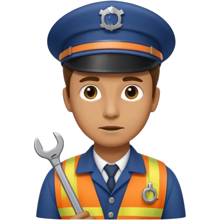Engineer with wrench,Train Crew. emoji