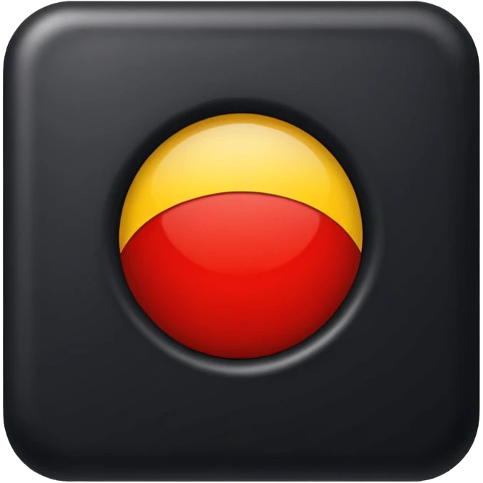 a black and red rectangle with a medium-sized yellow circle in the middle emoji