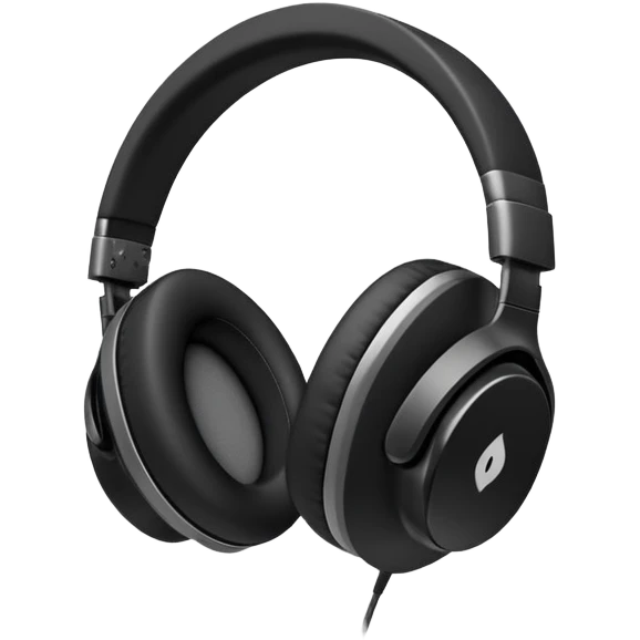 Sleek black over-ear headphones with subtle gray accents emoji