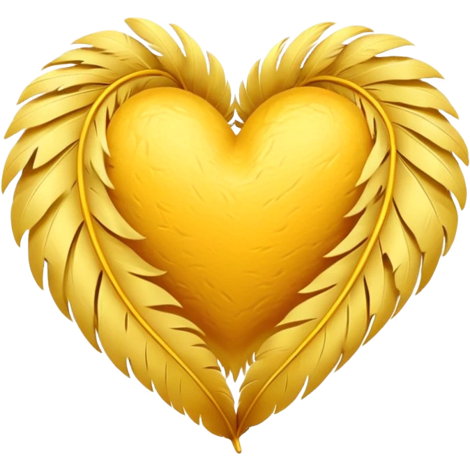 yellow heart with a feather texture emoji