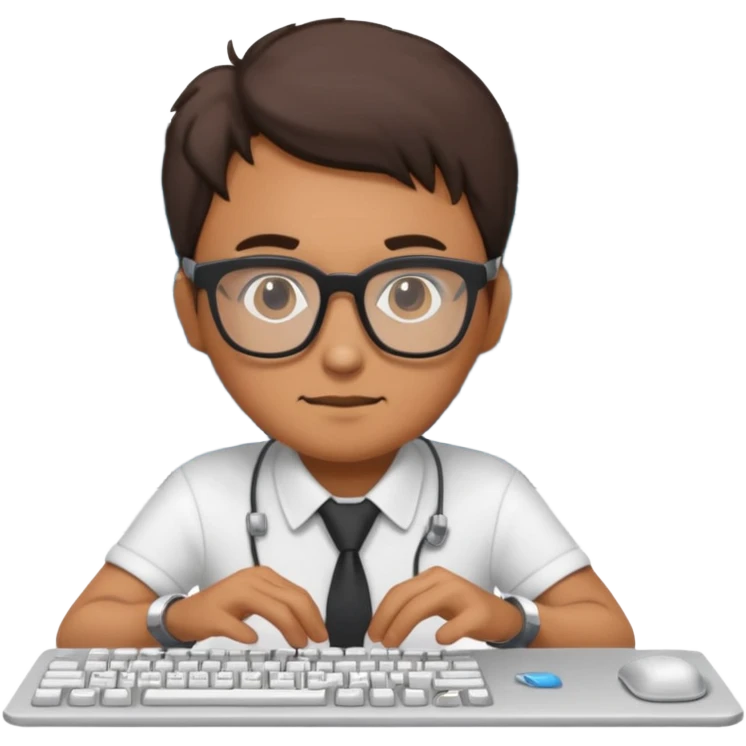 animated a man working in pc programing emoji