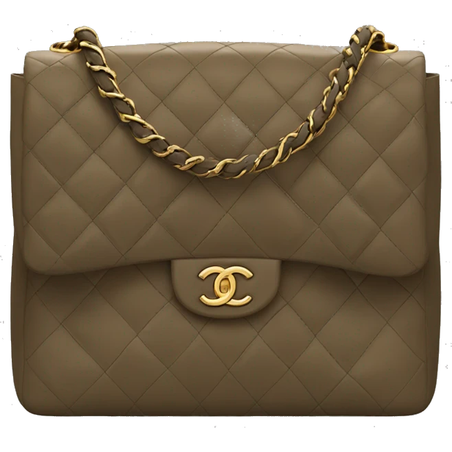 Chanel Flap Bag Color dark khaki brown  emoji