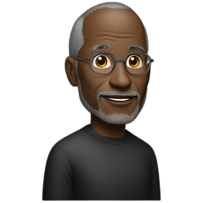 black steve jobs standing for a keynote emoji
