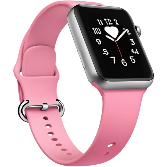 Black Apple Watch with pink band  emoji