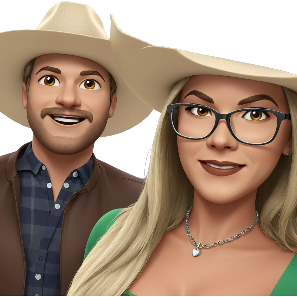 happy duo with style emoji