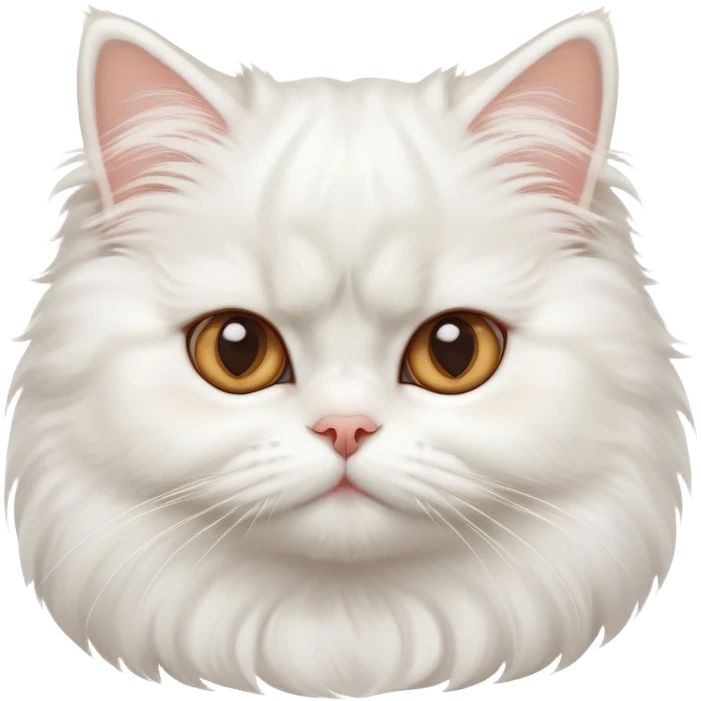 cinematic-adorable-big-eyed-fluffy-solid white-persian-cat-portrait-emoji,-head-tilted-playfully-with-a-sweet-expression,-fluffy-solid white-fur,-simplified-yet-irresistibly-cute-features-with-large,-expression, solid ginger persian cat, chest vicible emoji