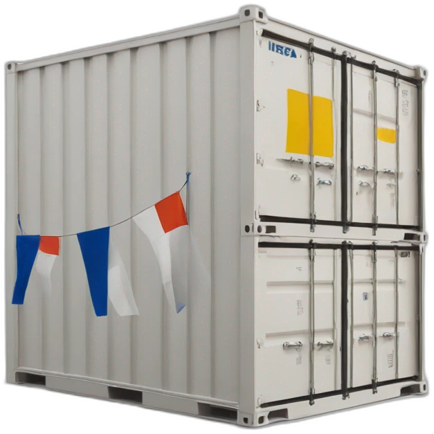 Ikea containr building with flags  emoji
