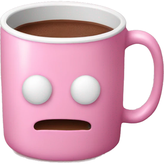 pink mug with hot chocolate  emoji