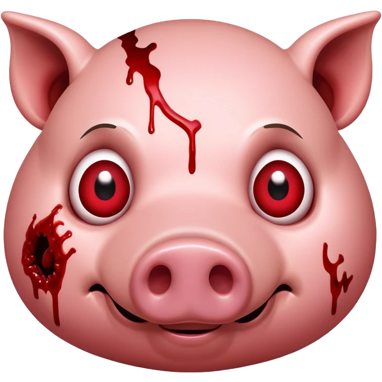 Creepy bloody pig emoji