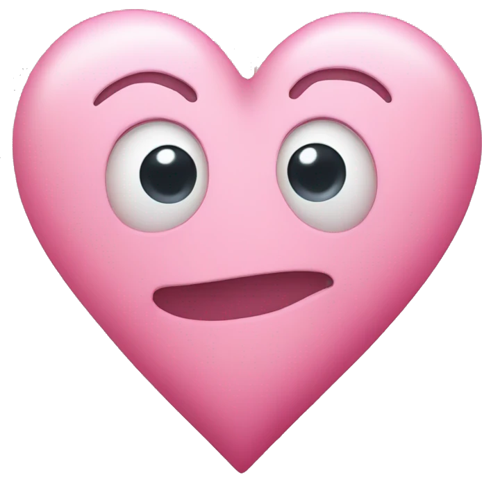 A cute pink heart shaped like a moon emoji