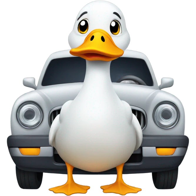 Duck in a car emoji
