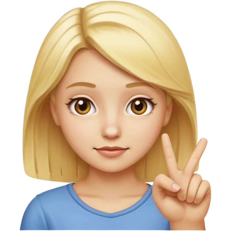 blonde girl pointing down with finger, classic emoji style emoji