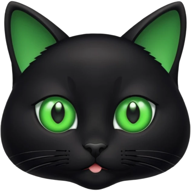 Small black cat with green eyes emoji