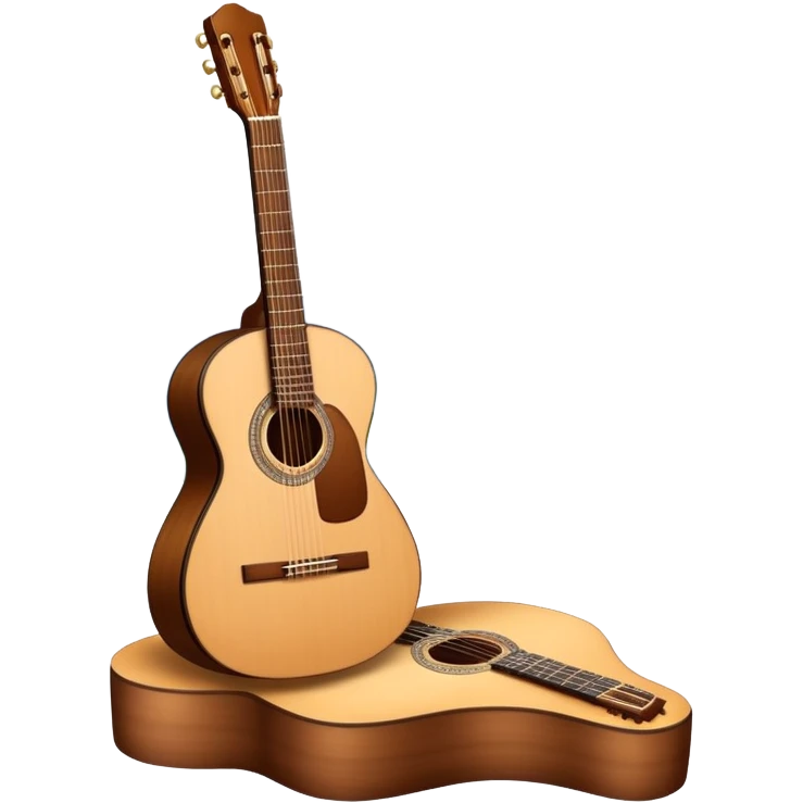 Classical guitar with mountains emoji