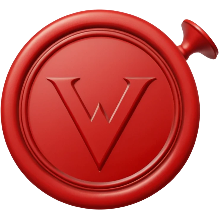 wax seal with a check mark emoji