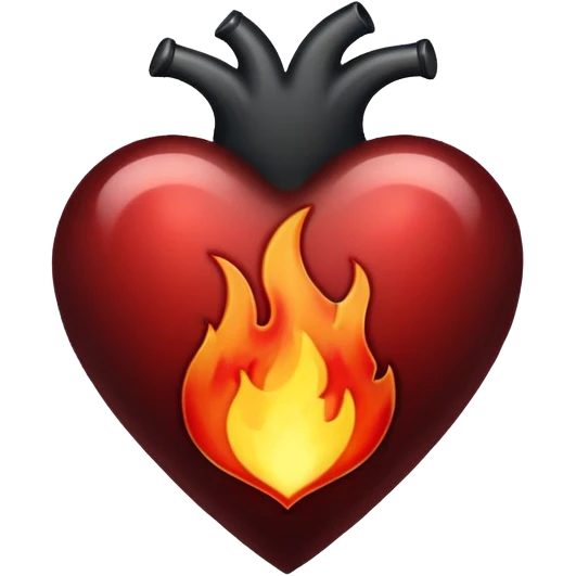 Black heart with flames emoji