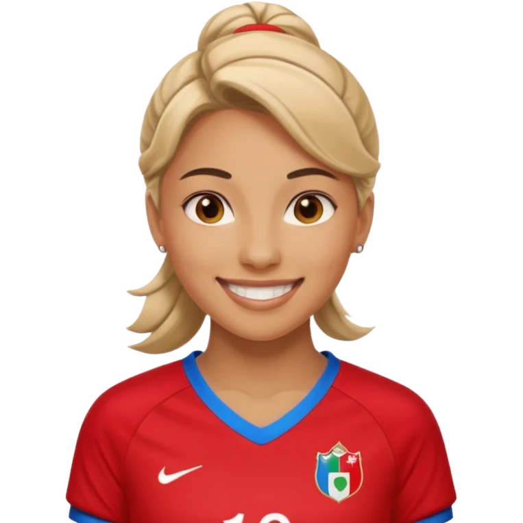 woman soccer player with red jersey emoji