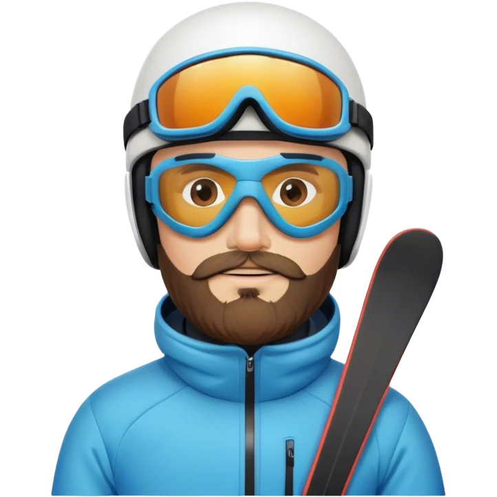 A bearded man skiing emoji