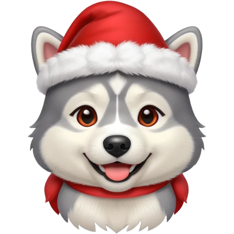 Pups husky in  red new yaer hat emoji