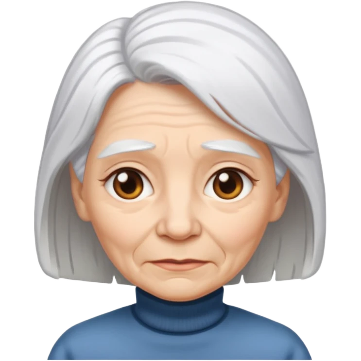old adult female, white hair emoji