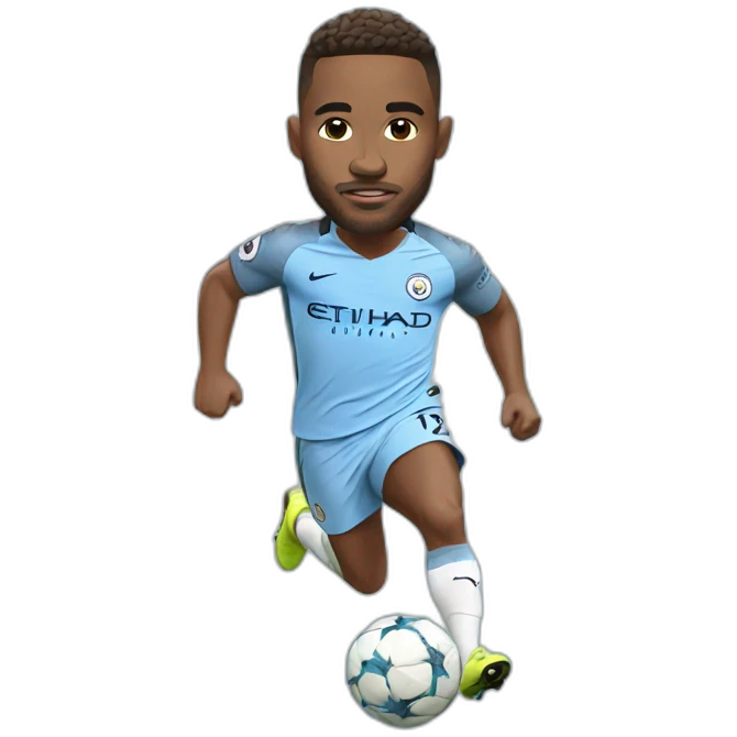 manchester city player running big head emoji