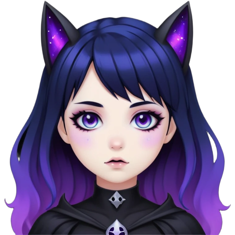 Gorgeous Cute Gothic Edgy Nebula Gradient Beautiful Anime Emo BatLady emoji
