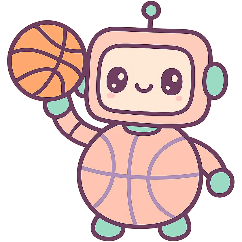 a basketball robot, kawaii style emoji