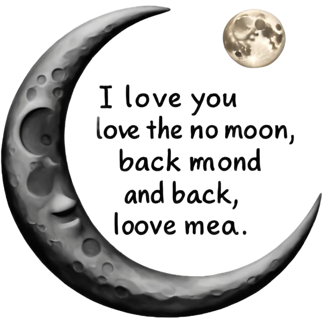 "I love you to the moon and back" exact words?
 emoji