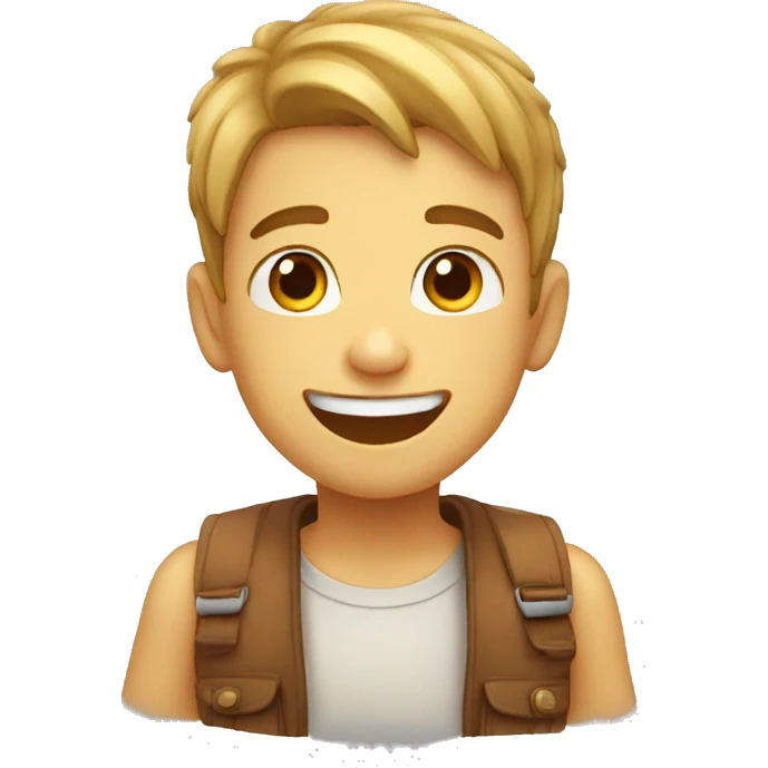 Boy getting really happy emoji