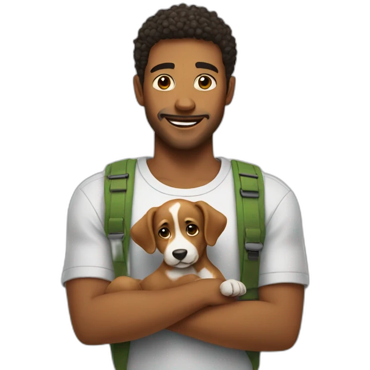 guy with a puppy emoji
