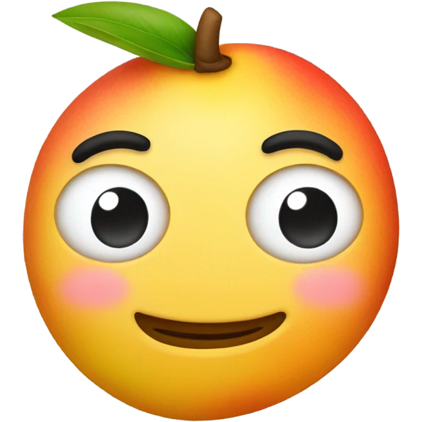 Mango Emoji with closed eyes, nose, and close mouth emoji