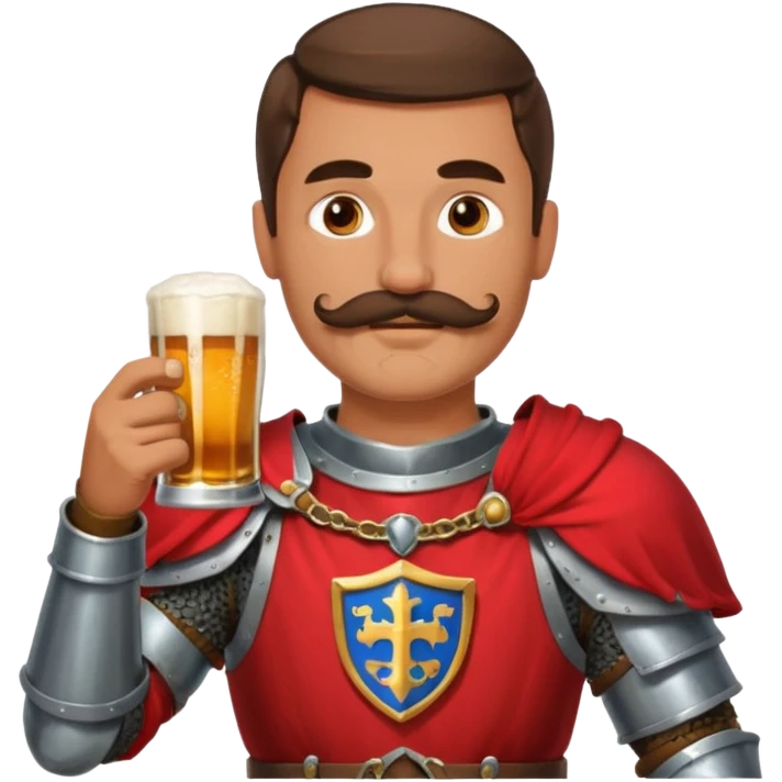 Medieval knight Man with a moustach in a tavern emoji