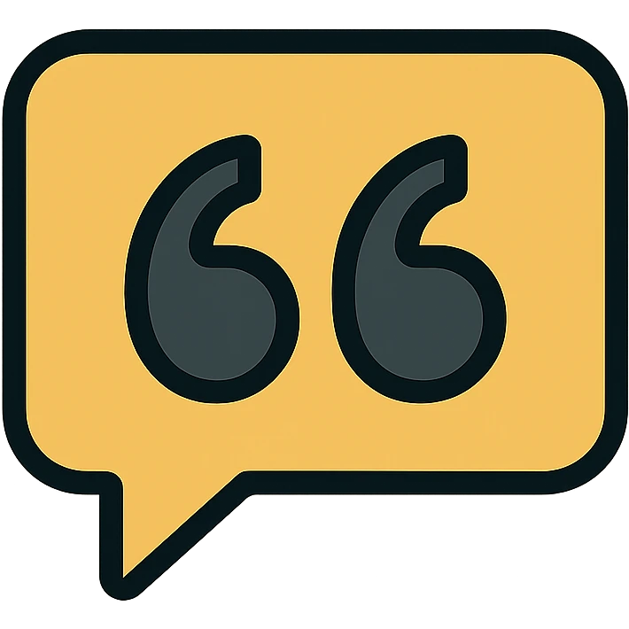gold and black outlined icon for Quotes emoji