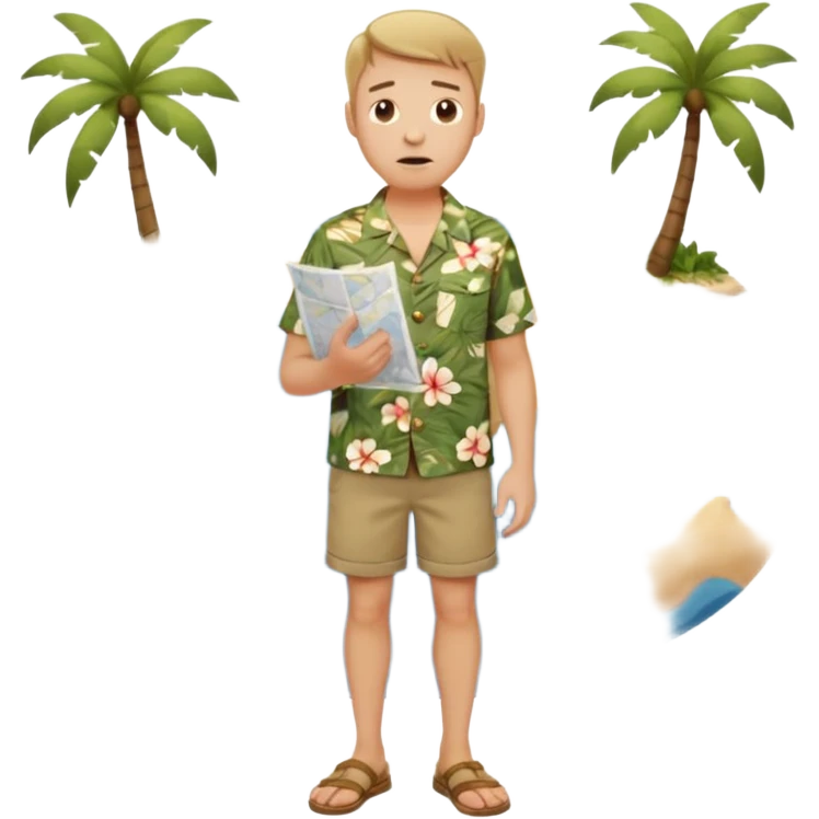 confused tourist full body emoji