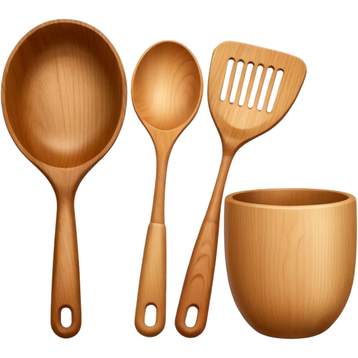 wooden kitchen utensils and items emoji