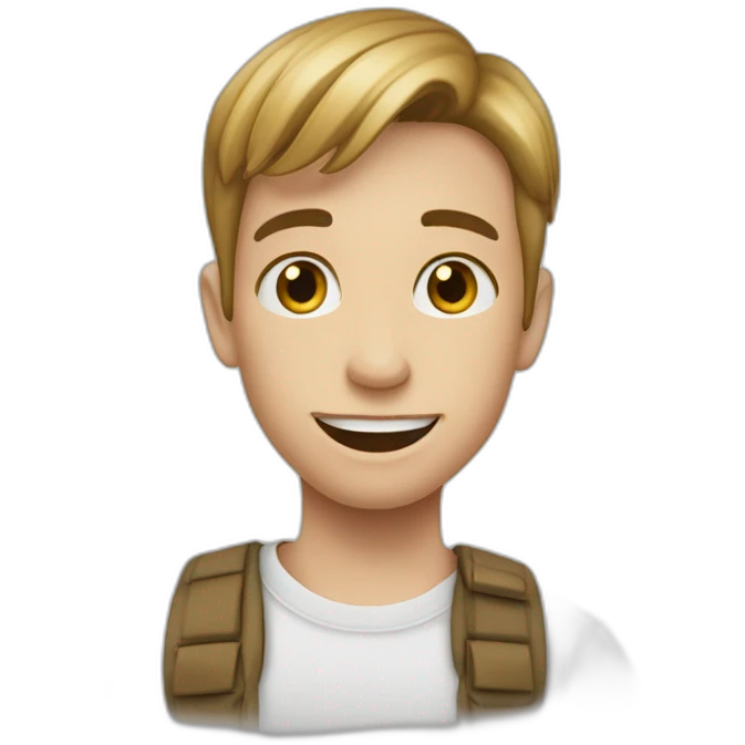 Un garçon blanc qui a un bobo dans les jous emoji