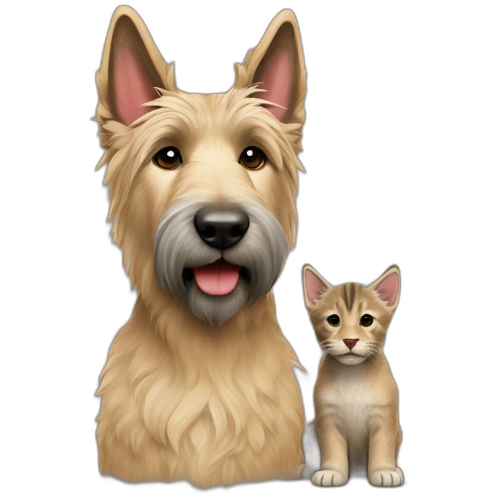 Berger picard avec chaton roux emoji