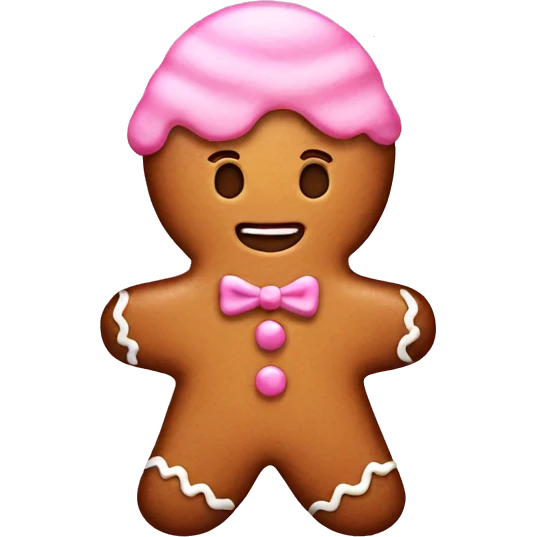 Pink gingerbread emoji