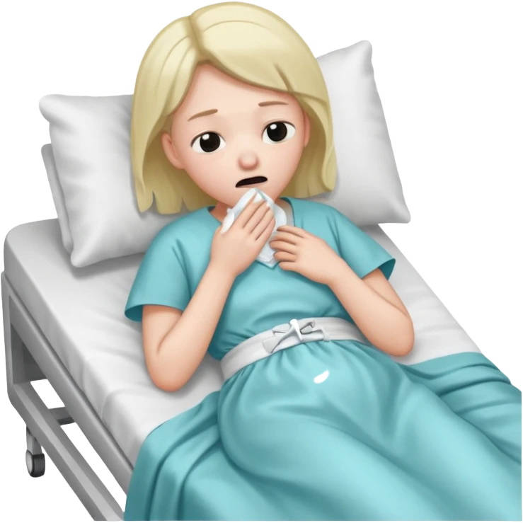 bad health sick cold cough slept on hospital bed emoji