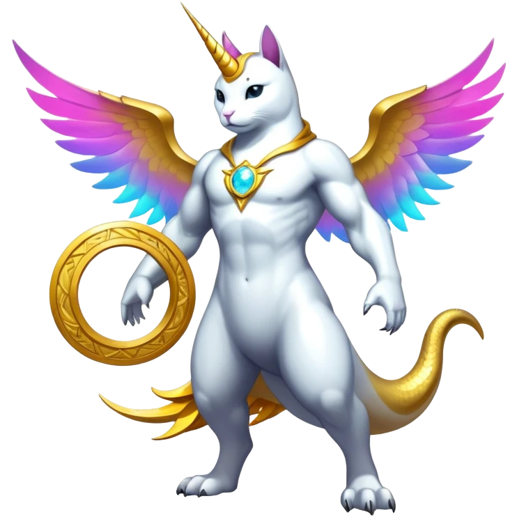 Transcendent celestial infinity cosmic galactic energy Mega neon unicorn dragon hydra hyper rare golden penguin Golden Divine god angel Omni Black and white Super muscular Buff sigma Gigachad cat full body tuxedo colored  emoji
